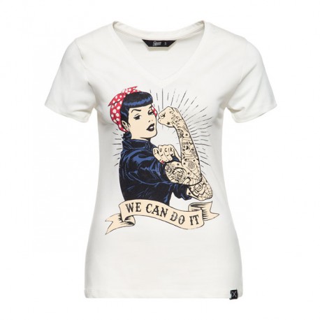 CAMISETA MUJER QUEEN KEROSIN "WE CAN DO IT"