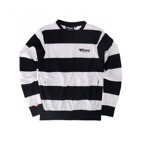 SUDADERA "SHAWN" RAYAS BLANCO ROTO/NEGRO DE ROEG