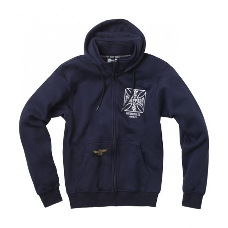 SUDADERA WCC ATX CON CREMALLERA Y CAPUCHA AZUL