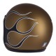 Casco Skull de 13 1/2  dorado con llamas negras