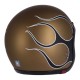 Casco Skull de 13 1/2  dorado con llamas negras