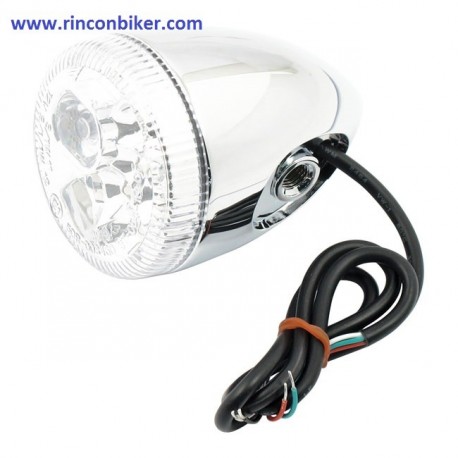 INTERMITENTE LED CON 3 FUNCIONES (PILOTO, FRENO INTERMITENCIA) CROMADO CRISTAL TRASPARENTE, HOMOLOGADO