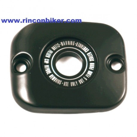 TAPA DE BOMBA DE FRENO DELANTERO NEGRA  PARA HARLEY 96-05 SOFTAIL, DYNA, 96-04 TOURING, 96-03 SPORTSTER, 02-05 VRSC